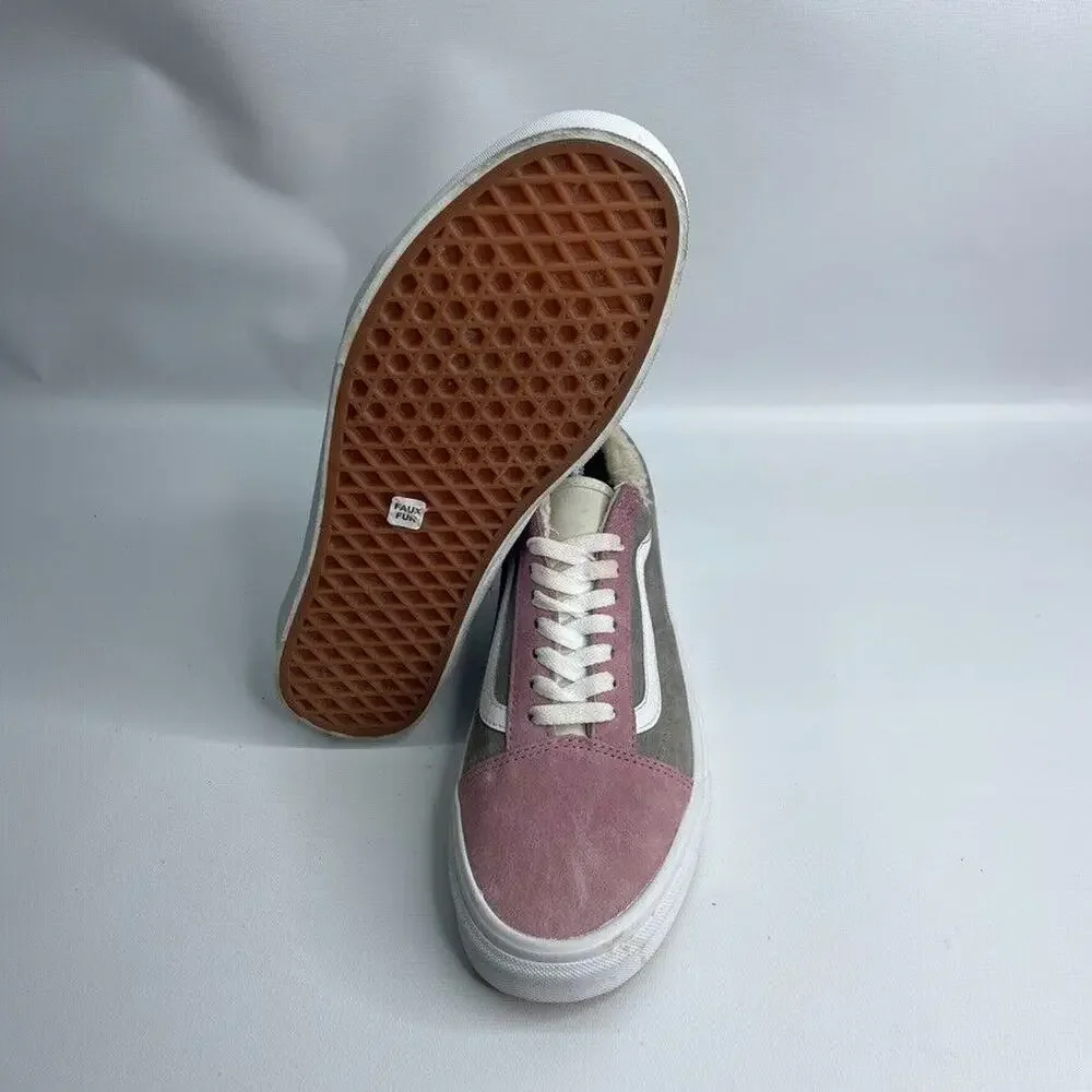 Vans Old Skool Pig Suede Multicolor Sherpa Lined‎ Skate Shoe Mens Size 8.5 / W10